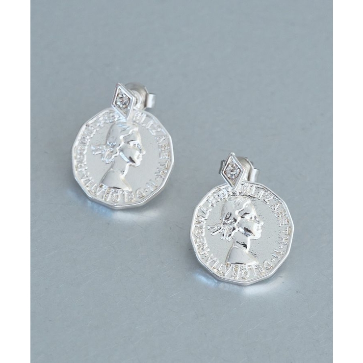 シルバー | 2WAYコインビジューピアス | earth music&ecology 