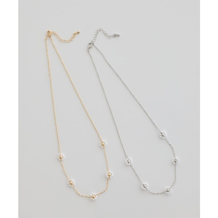 ビーズフラワーネックレス | earth music&ecology  | 詳細画像1 