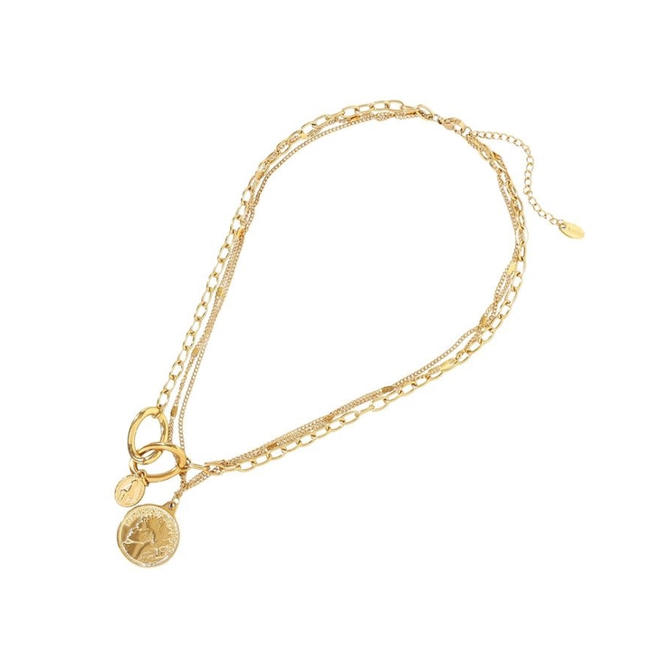 【ステンレス】コインモチーフ3連ネックレス | earth music&ecology  | 詳細画像15 