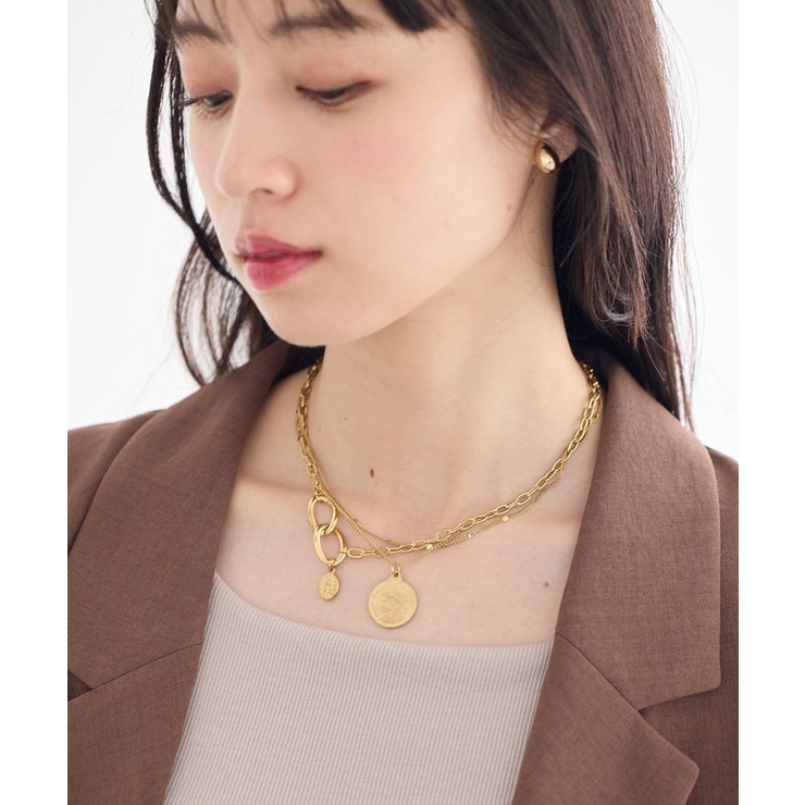 【ステンレス】コインモチーフ3連ネックレス | earth music&ecology  | 詳細画像3 