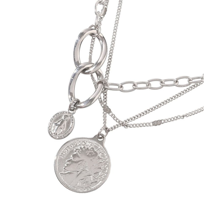 【ステンレス】コインモチーフ3連ネックレス | earth music&ecology  | 詳細画像8 