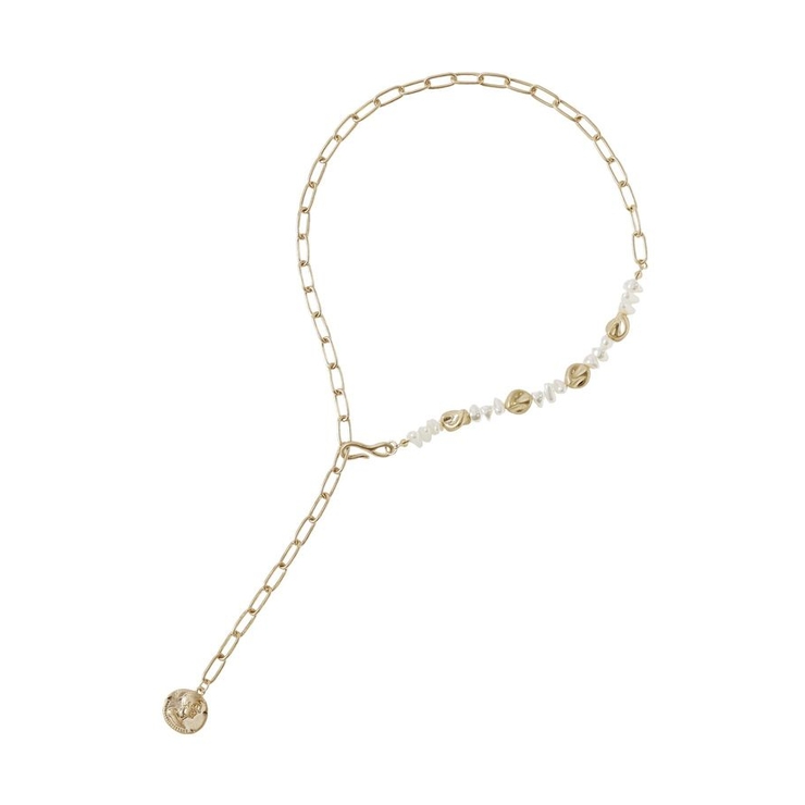 ゴールド | バロックパール風コインネックレス | Green Parks 