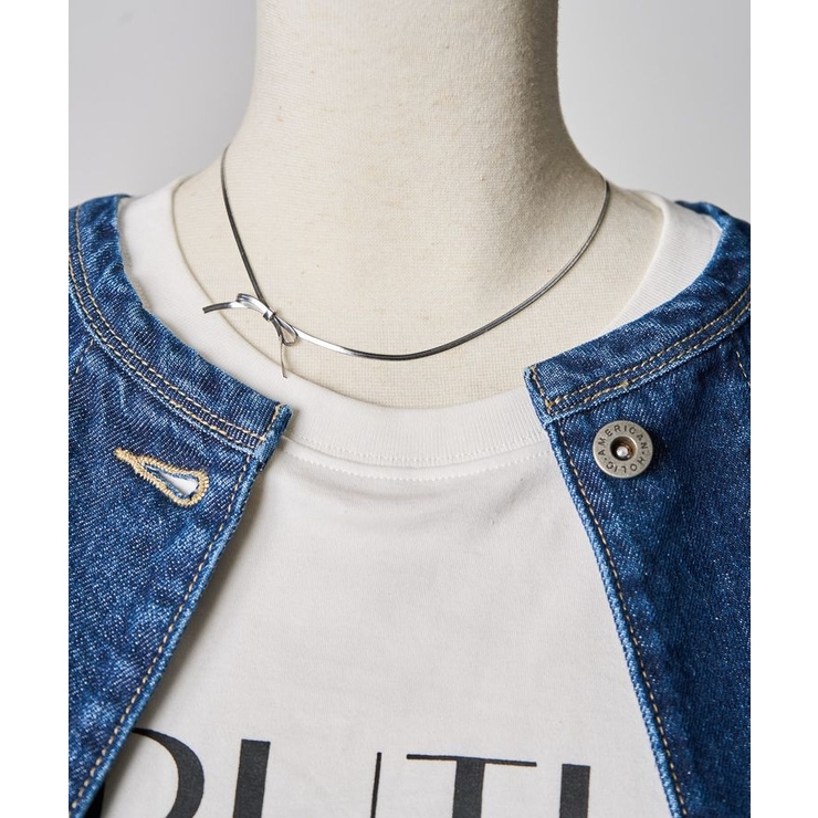 【AMERICAN holic/アメリカンホリック】AMERICAN HOLIC ステンレス アシメトリーリボンネックレス 通販 服 ゴールド SHOPLIST/ショップリスト