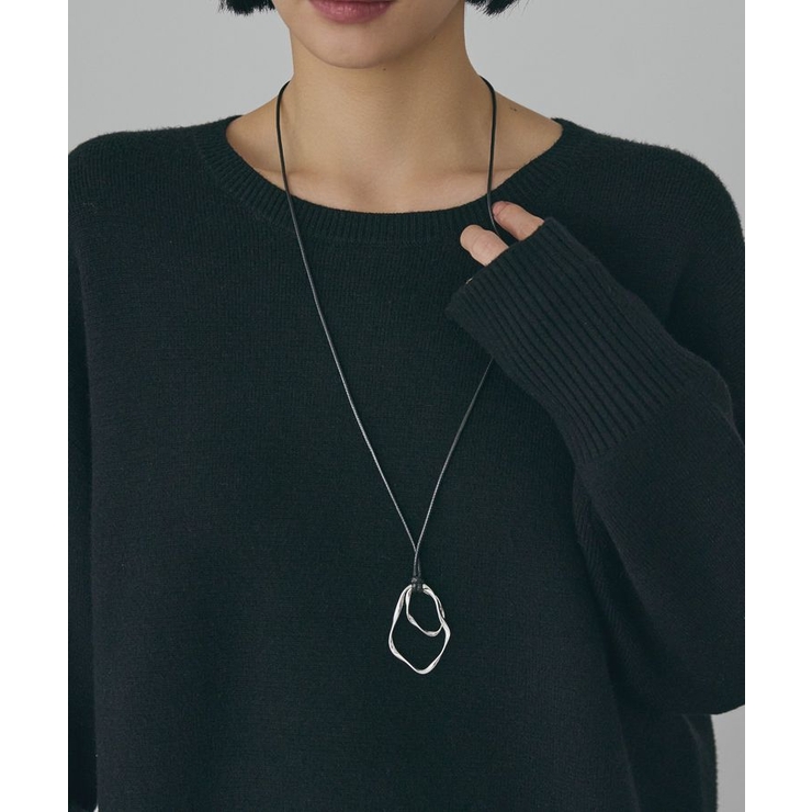 シルバー | ダブルメタル スライドロングネックレス | AMERICAN HOLIC