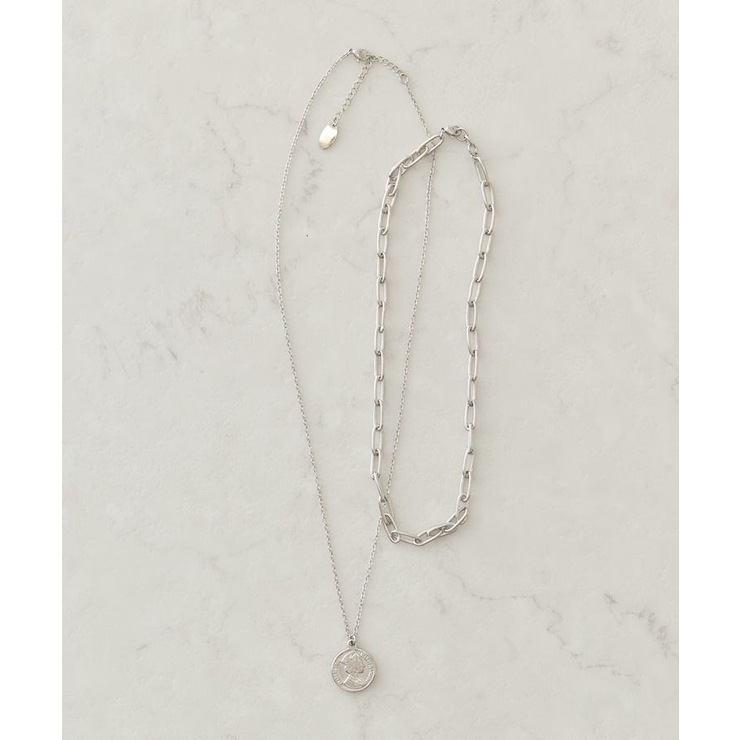 シルバー | 【ステンレス】コイン2連ネックレス | AMERICAN HOLIC