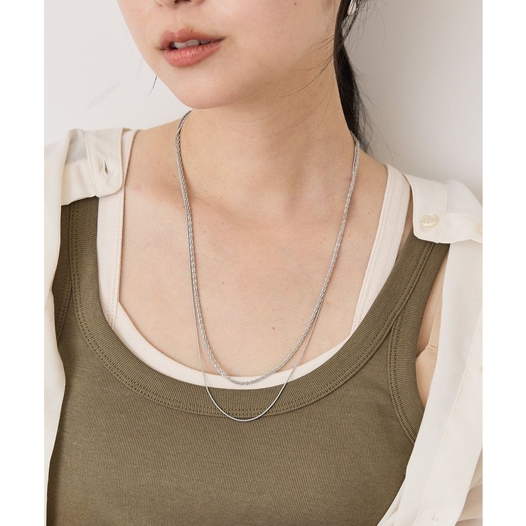 シルバー | 【ステンレス】モールライクチェーン2連ネックレス | AMERICAN HOLIC