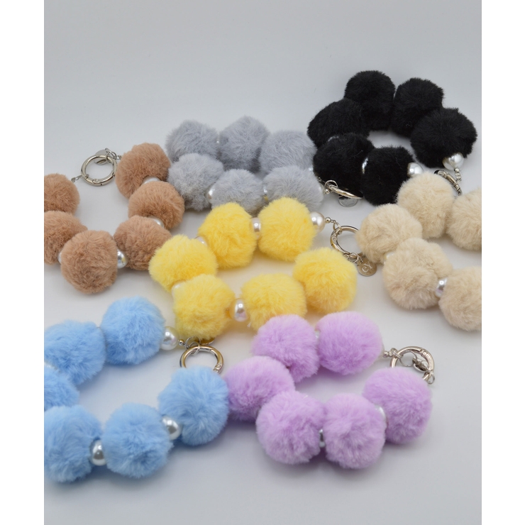 Marshmallow Pom Ball Wrist Strap | earyear | 詳細画像1 