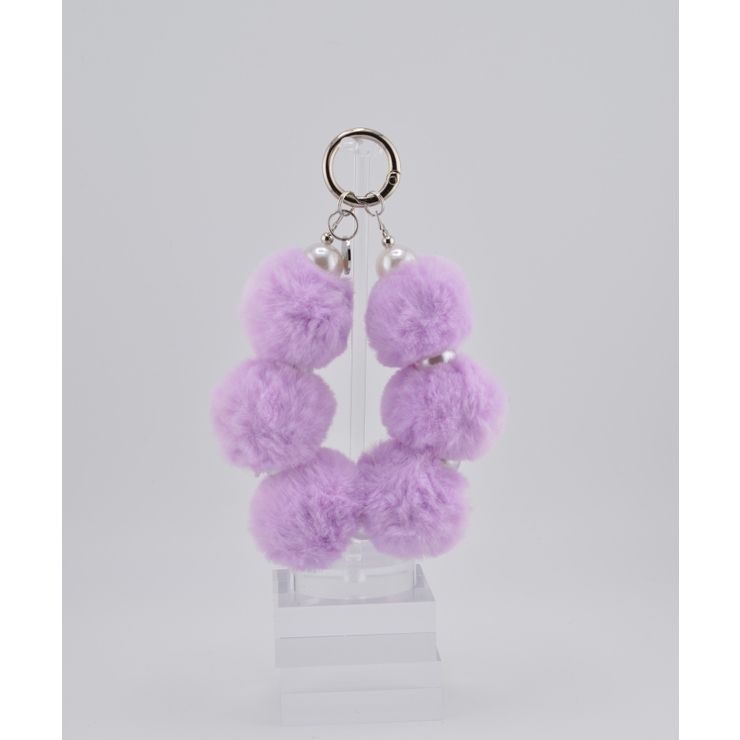 パープル | Marshmallow Pom Ball Wrist Strap | earyear