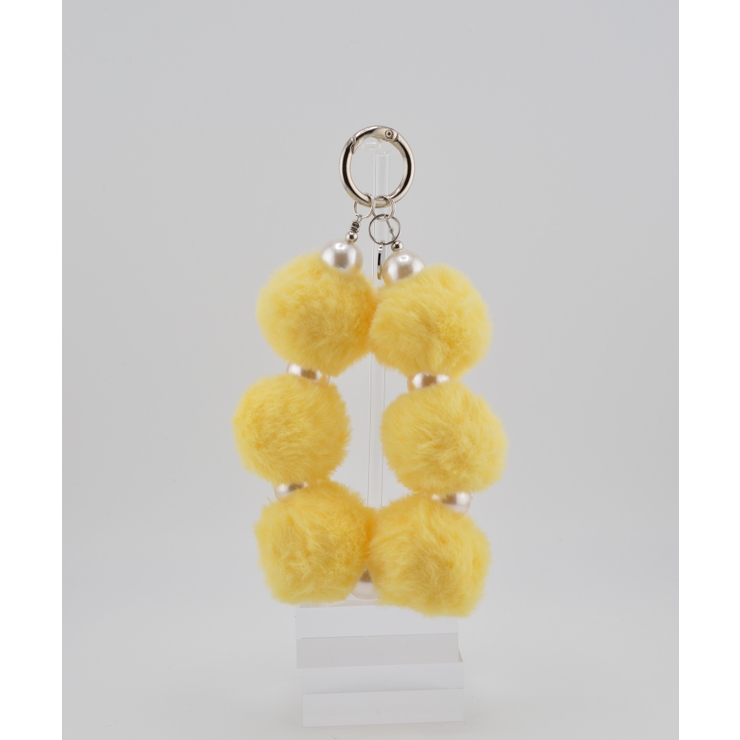 イエロー | Marshmallow Pom Ball Wrist Strap | earyear