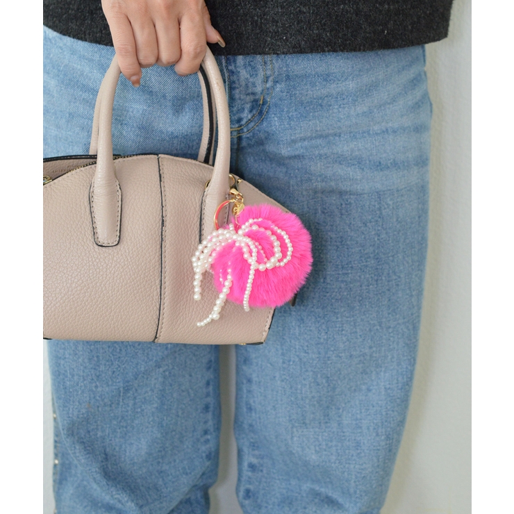 Pearl & Fake Fur Bomb Key Charm | earyear | 詳細画像16 