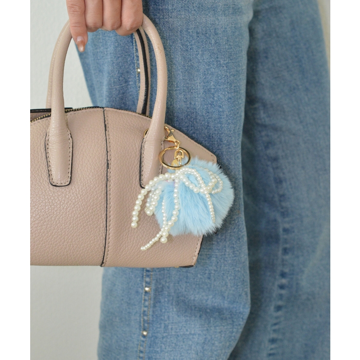 Pearl & Fake Fur Bomb Key Charm | earyear | 詳細画像21 