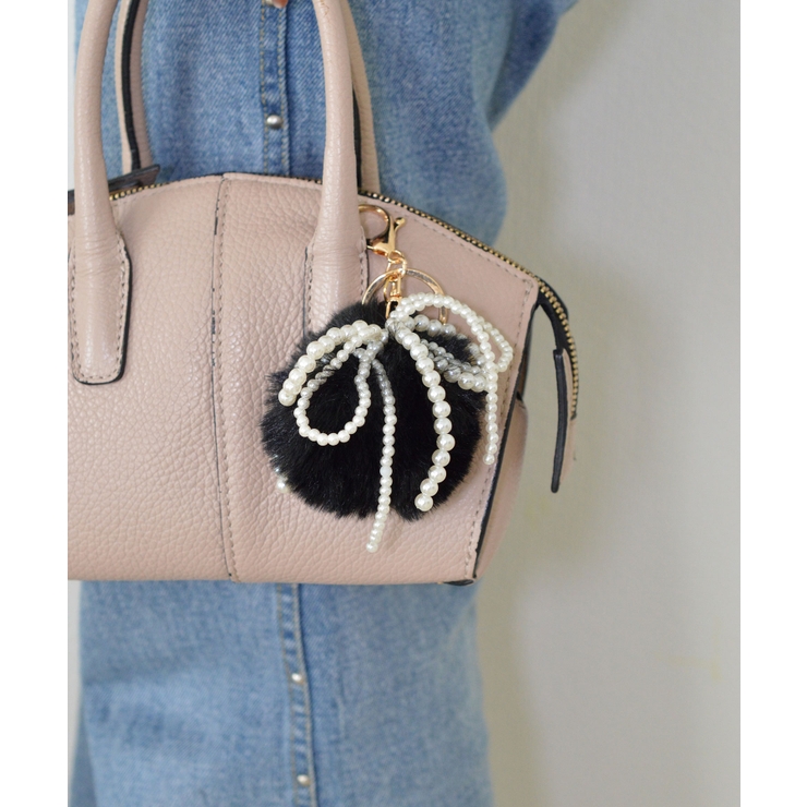 Pearl & Fake Fur Bomb Key Charm | earyear | 詳細画像3 