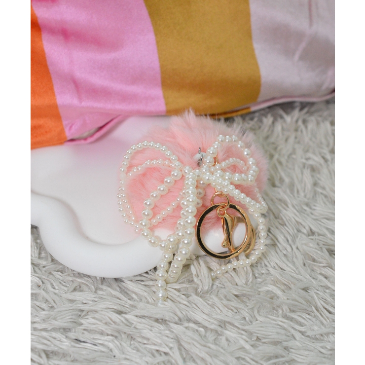 Pearl & Fake Fur Bomb Key Charm | earyear | 詳細画像8 