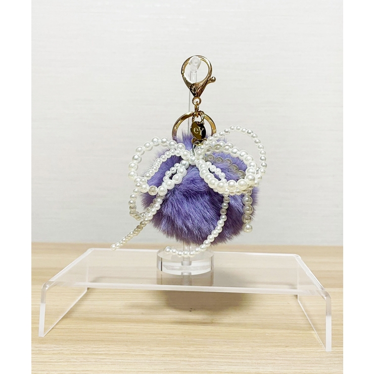 ライトパープル | Pearl & Fake Fur Bomb Key Charm | earyear
