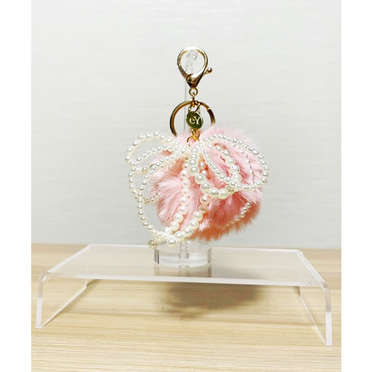 ライトレッド | Pearl & Fake Fur Bomb Key Charm | earyear