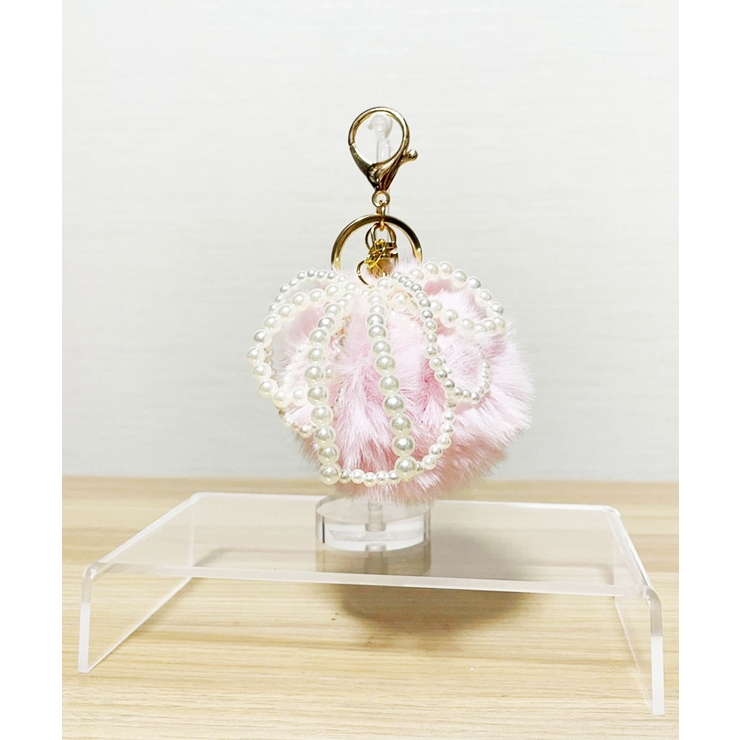 ピンク | Pearl & Fake Fur Bomb Key Charm | earyear