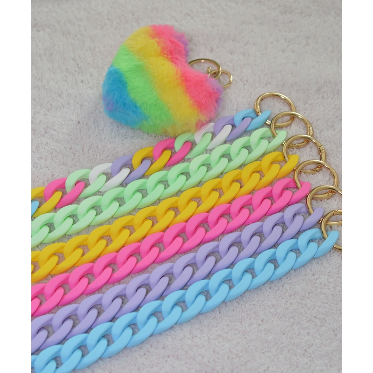Rainbow Heart Charm & Chain Wrist Strap | earyear | 詳細画像2 