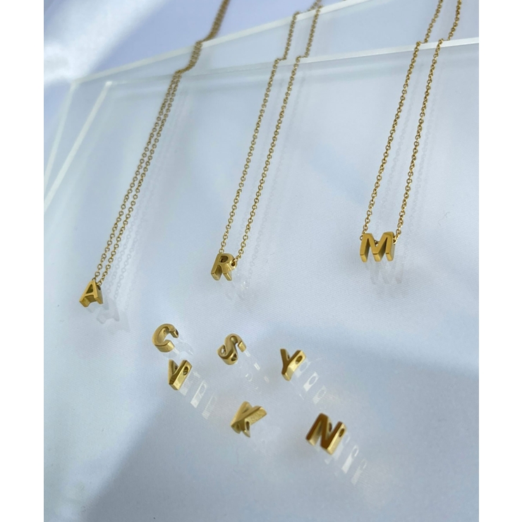 イニシャルチャーム ネックレス Stainless 316L | earyear | 詳細画像57 