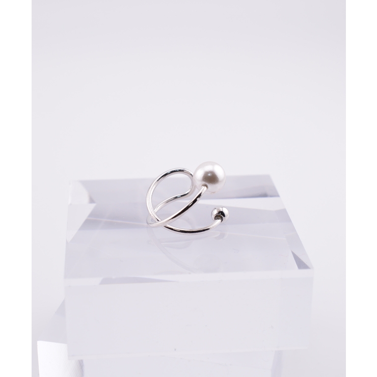 Double Curve Pearl & Metal Spiral イヤーカフ | earyear | 詳細画像2 