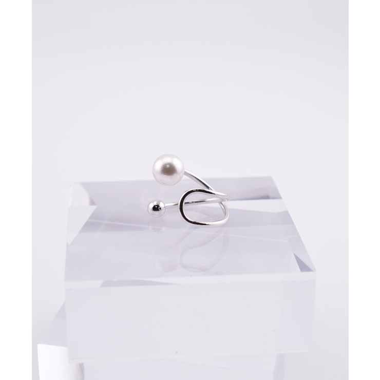 Double Curve Pearl & Metal Spiral イヤーカフ | earyear | 詳細画像3 