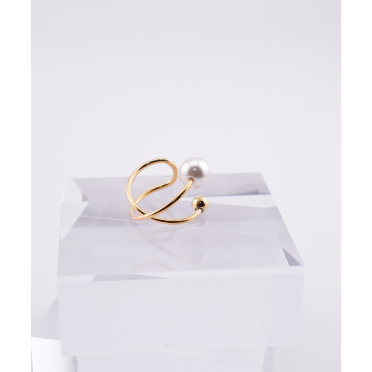 Double Curve Pearl & Metal Spiral イヤーカフ | earyear | 詳細画像9 