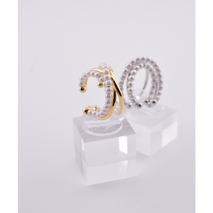 3 Layer Pearl Line Metal イヤーカフ | earyear | 詳細画像1 