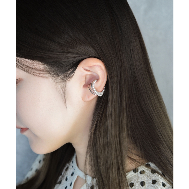 3 Layer Pearl Line Metal イヤーカフ | earyear | 詳細画像2 