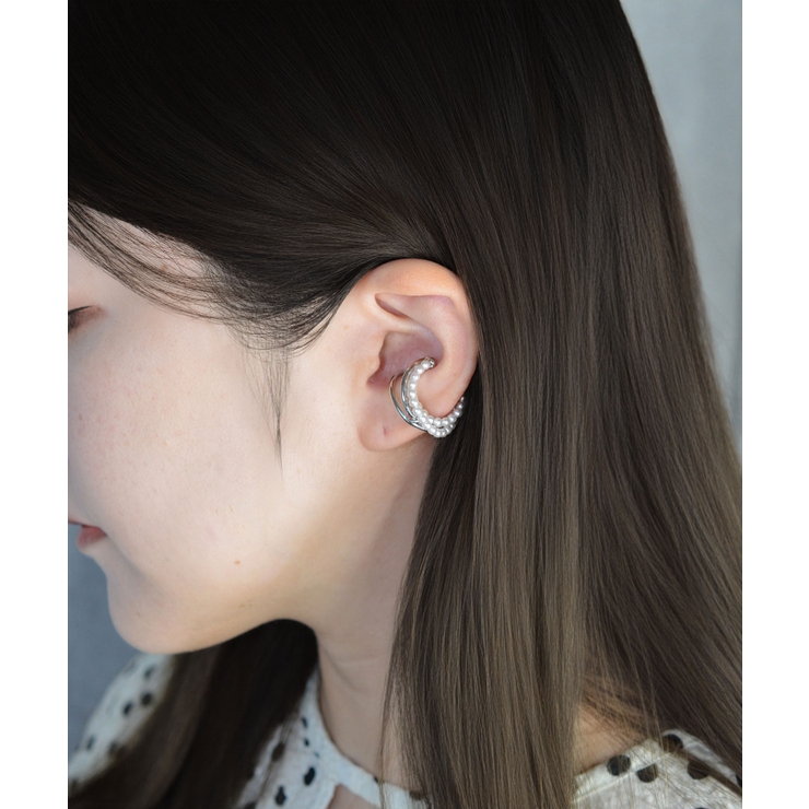 3 Layer Pearl Line Metal イヤーカフ | earyear | 詳細画像3 