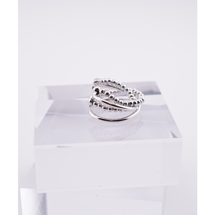 シルバー | Triple Line Ball Motif Metal イヤーカフ | earyear