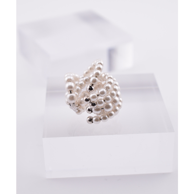 シルバー | Twist Pearl Spiral Hug イヤーカフ | earyear