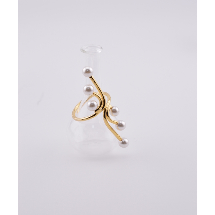 ゴールド | Pearl Line Wrap Ring | earyear