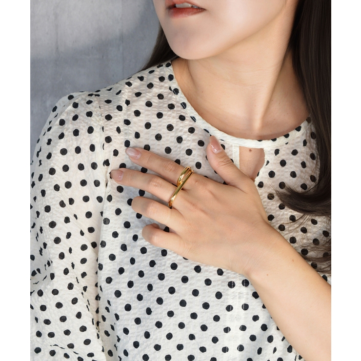 Luna Wave Double Finger Ring | earyear | 詳細画像7 