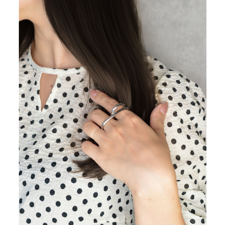 シルバー | Luna Wave Double Finger Ring | earyear