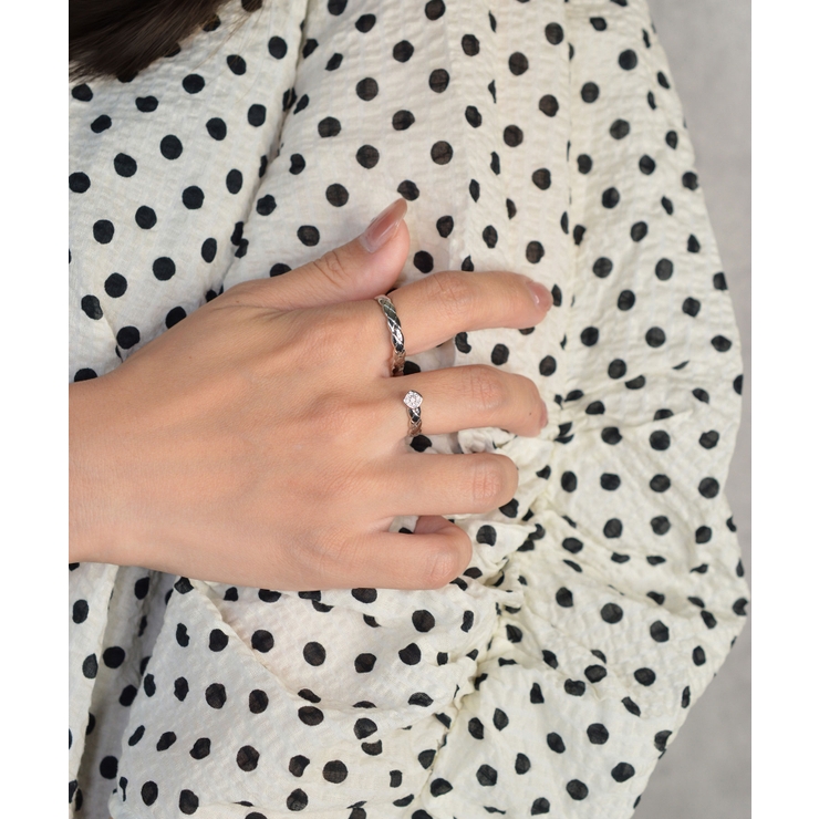 Glint Quilt Double Finger Ring | earyear | 詳細画像2 
