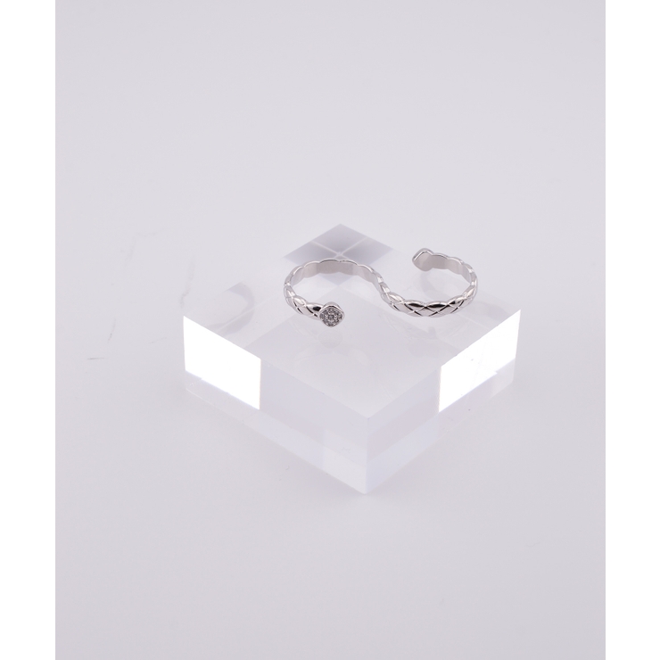 Glint Quilt Double Finger Ring | earyear | 詳細画像4 