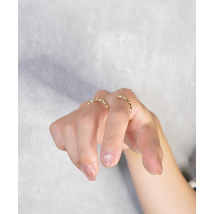 Glint Quilt Double Finger Ring | earyear | 詳細画像8 