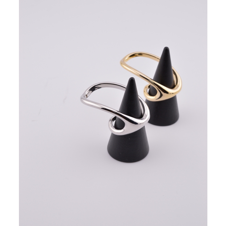 Liquid Arc Double Finger Ring | earyear | 詳細画像1 