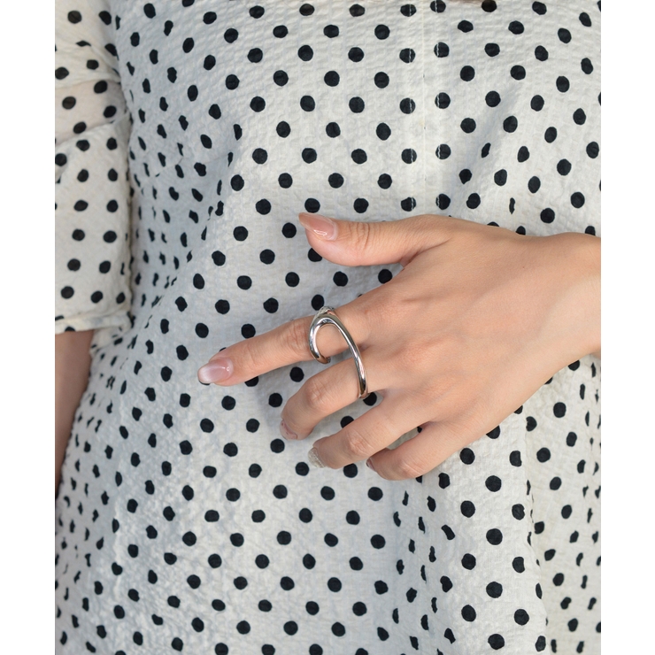 Liquid Arc Double Finger Ring | earyear | 詳細画像3 