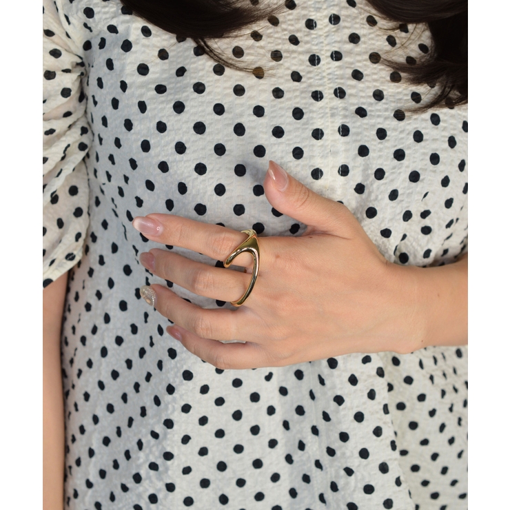 Liquid Arc Double Finger Ring | earyear | 詳細画像8 