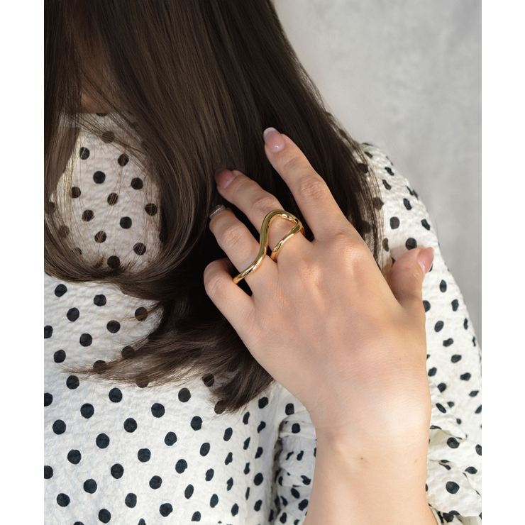 Waveform Double Finger Ring | earyear | 詳細画像9 