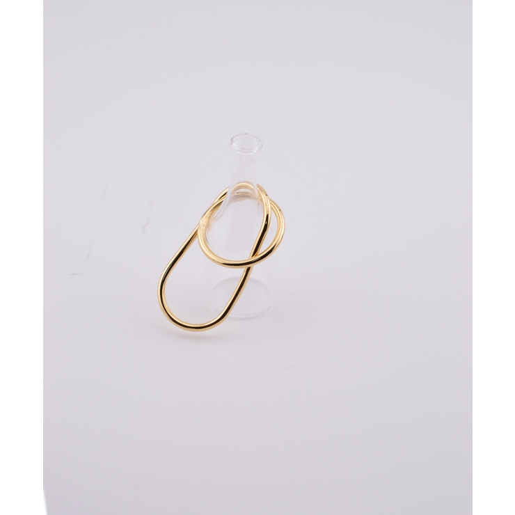 ゴールド | Crossbind Double Finger Ring | earyear