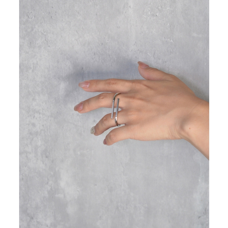 Edge Duo Bar Double Finger Ring | earyear | 詳細画像4 