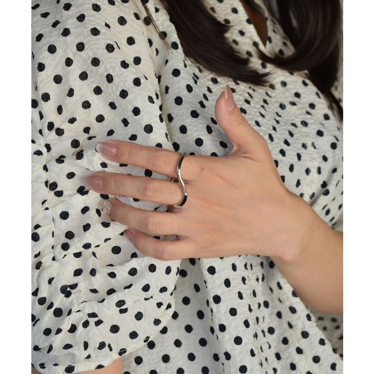 Wavy Mirage Double Finger Ring | earyear | 詳細画像1 