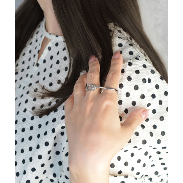 Sculpt Frame Double Finger Ring | earyear | 詳細画像3 