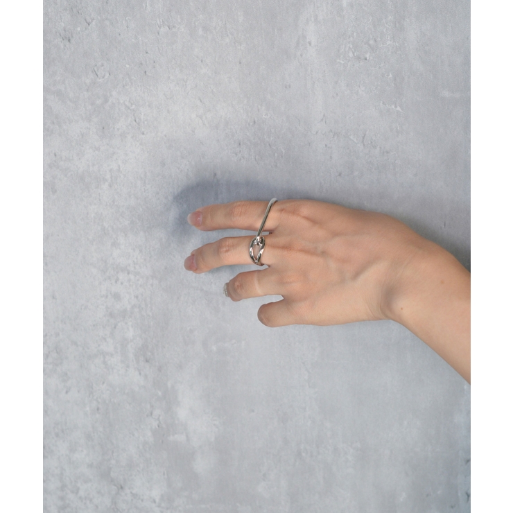Sculpt Frame Double Finger Ring | earyear | 詳細画像4 