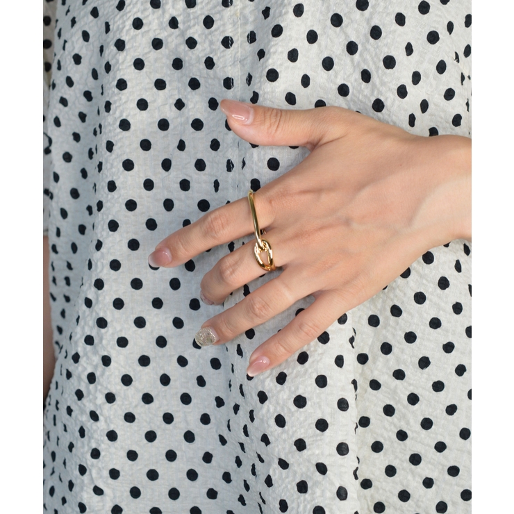 Sculpt Frame Double Finger Ring | earyear | 詳細画像7 