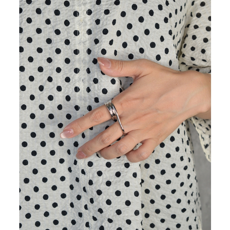 Layered Path Double Finger Ring | earyear | 詳細画像3 