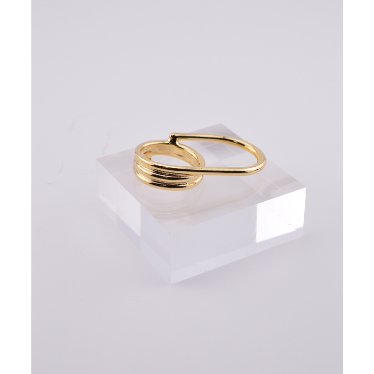 ゴールド | Layered Path Double Finger Ring | earyear