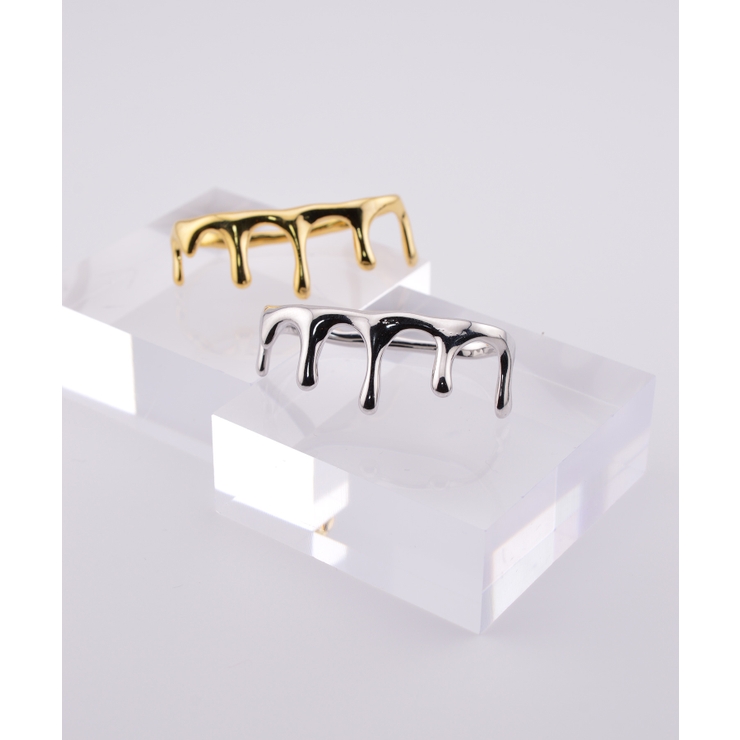 Crown Drape Double Finger Ring | earyear | 詳細画像1 