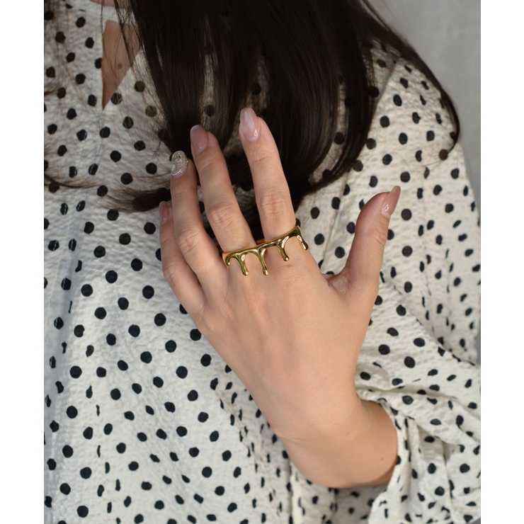 Crown Drape Double Finger Ring | earyear | 詳細画像10 